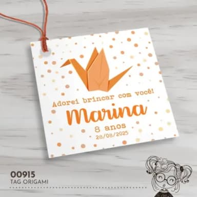 Tag Quadrada Origami - 00915