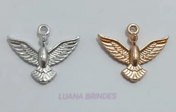 Pingente Divino Espírito Santo Dourado e Prata Pct 10 Unid