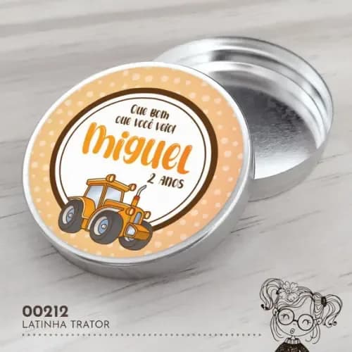 Latinha Adesivada Trator - 00212