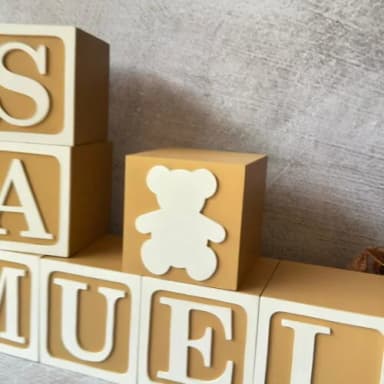 Ursinho Cubos 10x10cm Ts Decoração de Quarto de Bebê