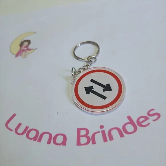 Chaveiro Placa Mão Dupla 4cm Pct 3 Unidades