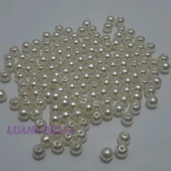 Pérola ABS cor Creme - 6mm - pacote c/200 unidades