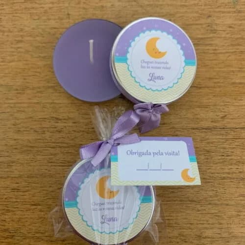Lembrança Maternidade Vela Aromática Céu e Lua
