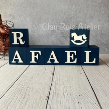 Cubos 6x6 Decoração Bebê Cavalinho de Balanço