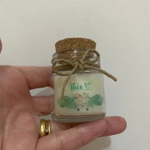 Lembrança Vela Aromática Vidro c/ Rolha e Sisal Safari