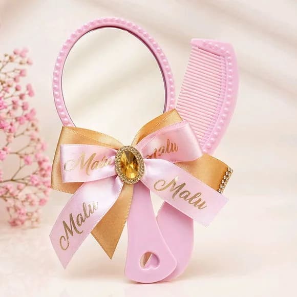 Lembrancinha Luxo Princesas Espelho e Pente Personalizado