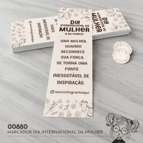 Marcador de Livro Dia Internacional da Mulher - 00880