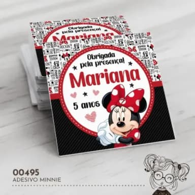 Adesivo Quadrado Minnie - 00495