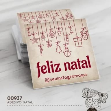 Adesivo Quadrado Natal - 00937