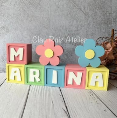 Flores Dupla de Cubos 6x6cm Candy Ts Decoração Bebê