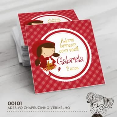 Adesivo Quadrado Chapeuzinho Vermelho - 00101
