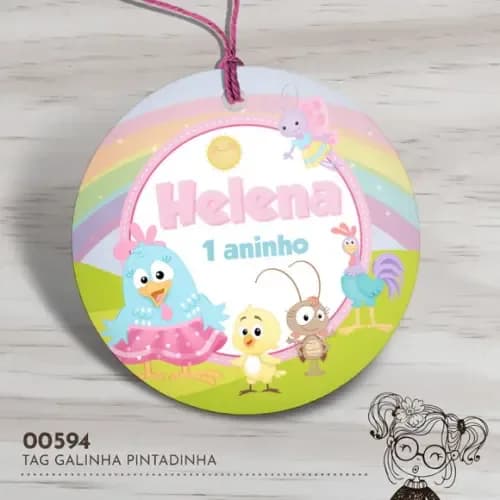 Tag Redonda Galinha Pintadinha - 00594