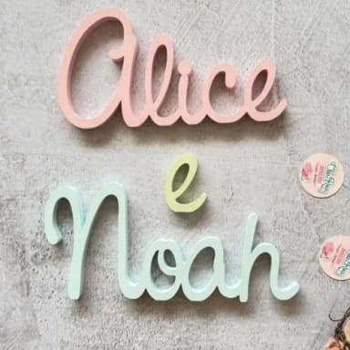 Letras Decorativas em mdf Chá Revelação Linha Cursiva