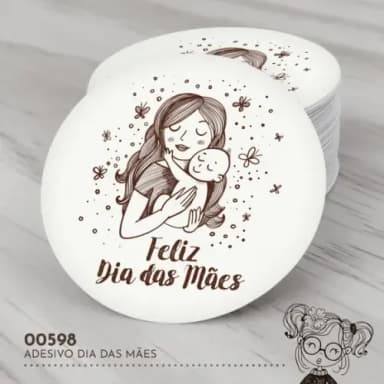 Adesivo Redondo Dia das Mães - 00598