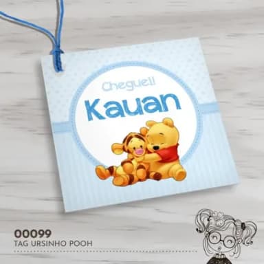 Tag Quadrada Ursinho Pooh - 00099