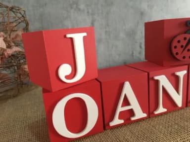 Joaninha Cubos 6x6cm Decoração Bebê