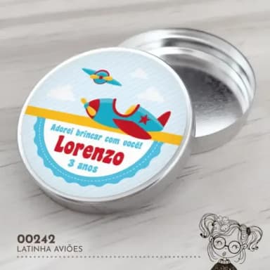 Latinha Adesivada Aviões - 00242