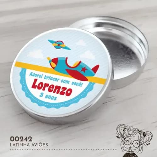 Latinha Adesivada Aviões - 00242