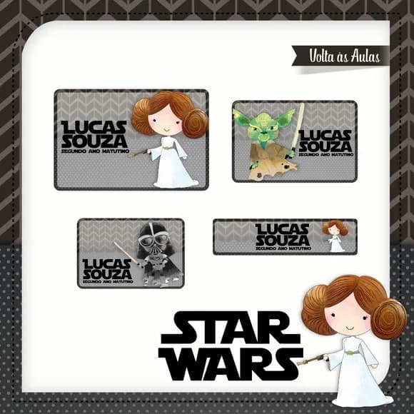 60 Etiquetas Star Wars