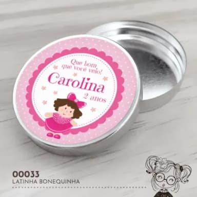 Latinha Adesivada Bonequinha - 00033