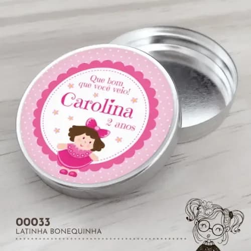 Latinha Adesivada Bonequinha - 00033