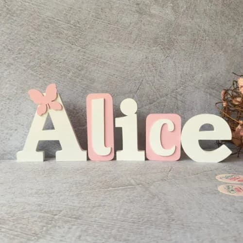 Blocos Nome Borboleta Decoração de Quarto de Bebê e Infantil