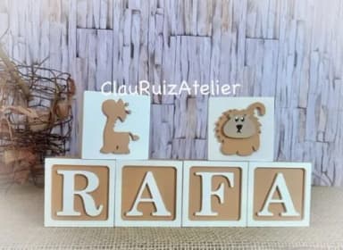 Cubos Personalizados para Decoração de quarto de Bebê - Tema Safari