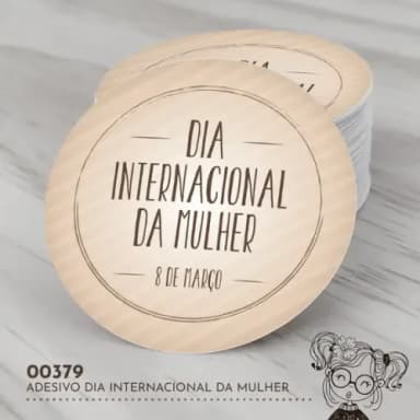 Adesivo Redondo Dia Internacional da Mulher - 00379