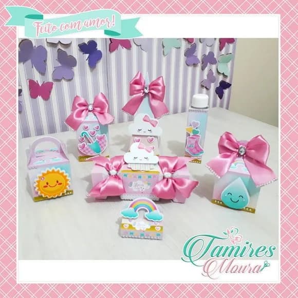 Kit 60 Lembrancinhas Chuva de Amor