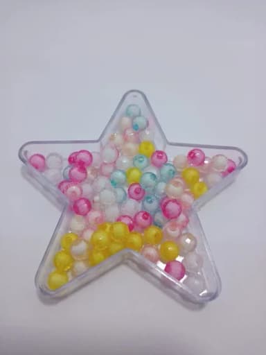 Bolinha Facetada com Miolo Colorida 8mm Pct 100 Unidades