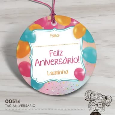 Tag Redonda Feliz Aniversário - 00514