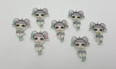 Pingente Lol Unicorn em Acrílico Uv de 2cm