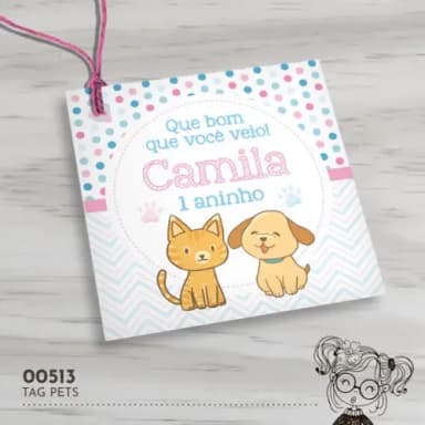 Tag Quadrada Pets - 00513
