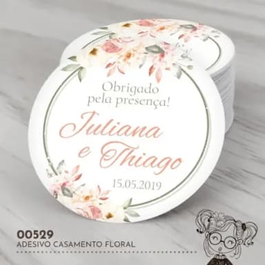 Adesivo Redondo Casamento - 00529