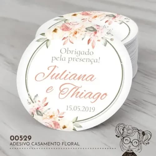 Adesivo Redondo Casamento - 00529