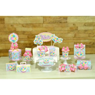 Kit 60 Lembranças Floral Rosa