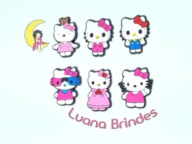 Aplique Hello Kitty Emborrachado Pacote com 6 Unidades