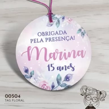 Tag Redonda Floral - 00504