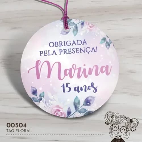 Tag Redonda Floral - 00504