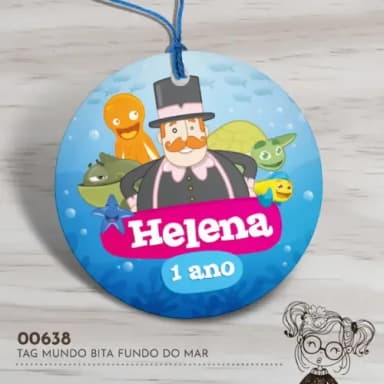 Tag Redonda Mundo Bita Fundo do Mar - 00638