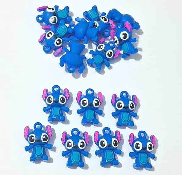 Pingente Stitch 2,5cm Emborrachado Pacote com 5 Unidades