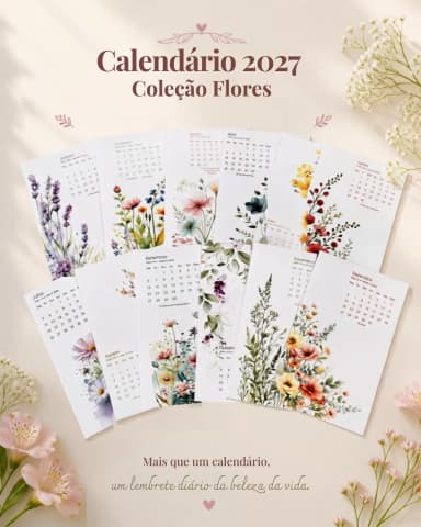 Coleção Flores - Calendários magnéticos 2027