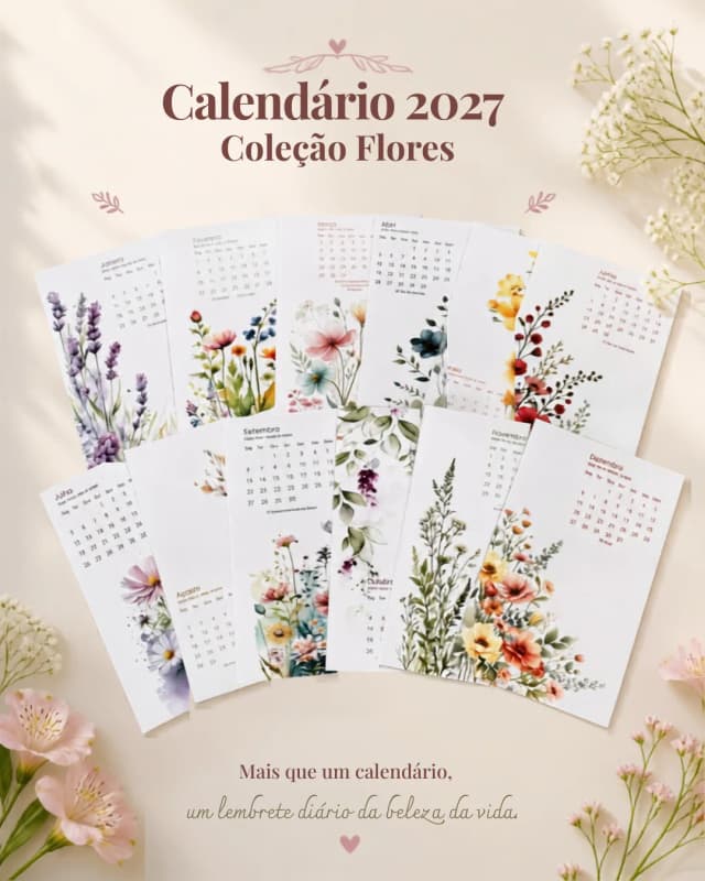 Coleção Flores - Calendários magnéticos 2027