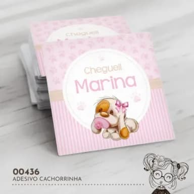 Adesivo Quadrado Cachorrinha - 00436