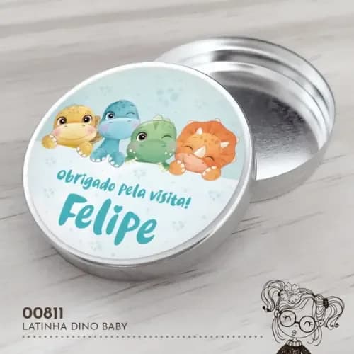 Latinha Adesivada Dino Baby - 00811