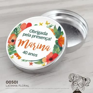 Latinha Adesivada Floral - 00501
