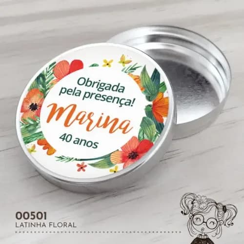 Latinha Adesivada Floral - 00501