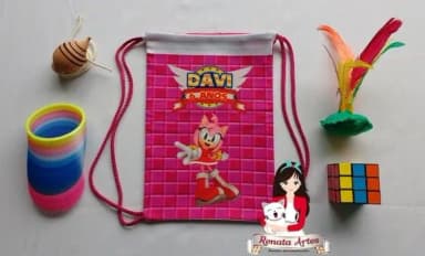 Mochila Brinquedos Retrô Tema Sonic Rosa