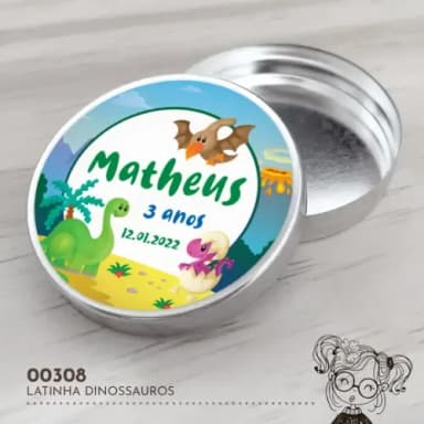 Latinha Adesivada Dinossauros - 00308