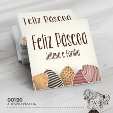 Adesivo Quadrado Páscoa - 00120